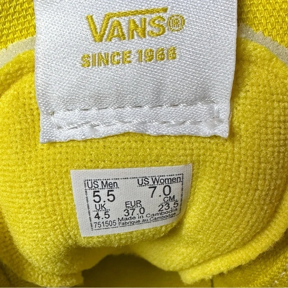 Vans Floral Yellow and Orange Sneakers UNISEX MEN 5.5  WOMEN 7